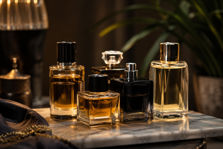 Elegancka wciąż życia perfum